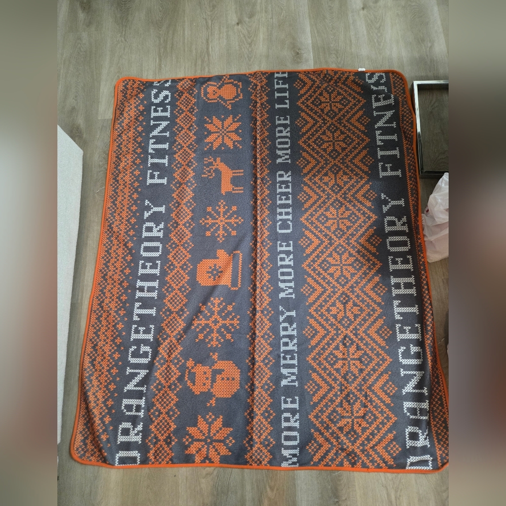 Orange theory Fitness Gray and Orange Blanket, Never Used